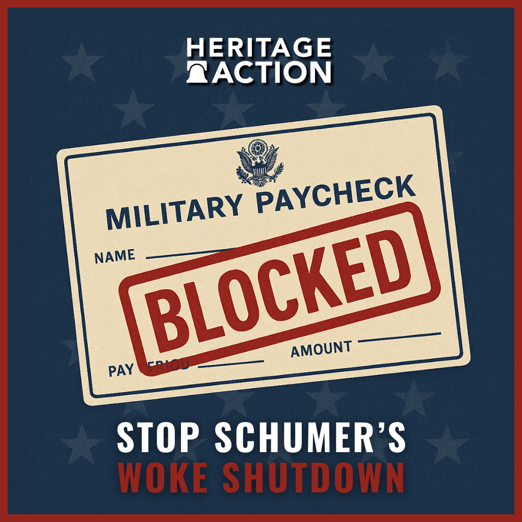 Stop Schumer's Woke Shutdown - Pay Our Troops