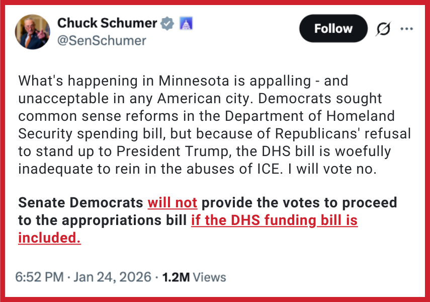 Chuck Schumer threatens to shut down our government AGAIN.
