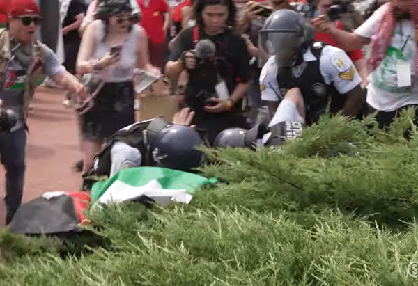 U.S. Park Police Officer DRAGGED TO THE GROUND by Protestor at Pro-Palestine Rally in D.C.