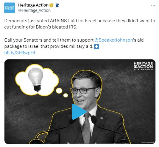 Tweet - Israel aid with play button.png